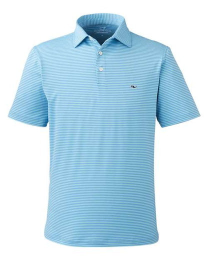 vineyard vines G012426 Men's Bradley Stripe Sankaty Polo - Custom Decorated