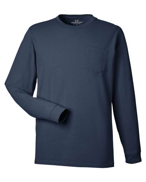 vineyard vines V021214 Unisex Long Sleeve Pocket T-Shirt - Custom Decorated