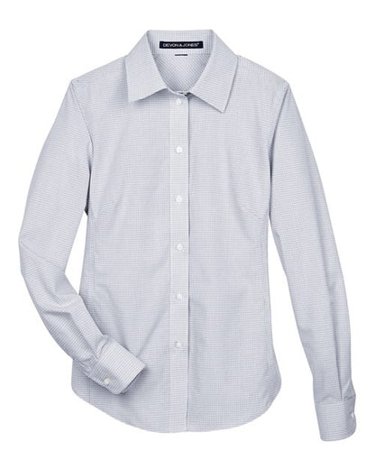 Devon & Jones DG510W Women's Crown Collection Micro Tattersall Woven Dress Shirt