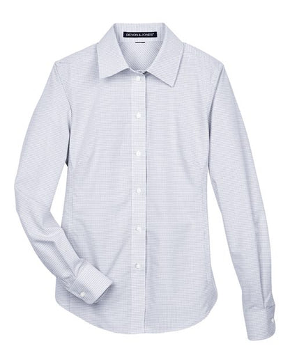 Devon & Jones DG510W Women's Crown Collection Micro Tattersall Woven Dress Shirt