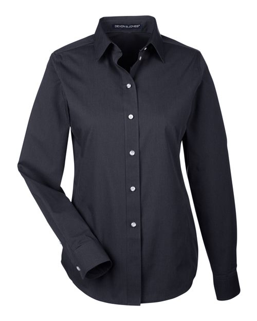 Devon & Jones DG534W Women's Crown Collection Striped Woven Dress Shirt - Custom Decorated