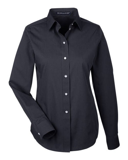 Devon & Jones DG534W Women's Crown Collection Striped Woven Dress Shirt - Custom Decorated