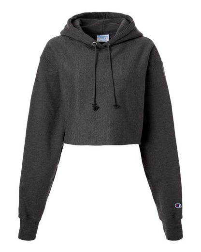Champion RW01W Women's Reverse Weave Hooded Cropped Sweatshirt - Custom Decorated