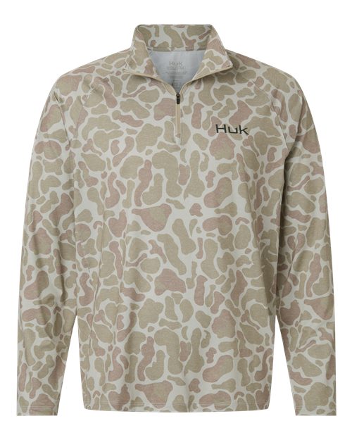 HUK H1200720 Men's Airweight KC Printed Quarter-Zip Pullover - Custom Decorated