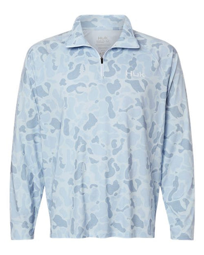 HUK H1200720 Men's Airweight KC Printed Quarter-Zip Pullover