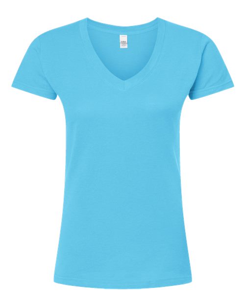 Tultex 214 Women's Fine Jersey V-Neck T-Shirt - Custom Decorated