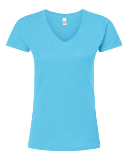 Tultex 214 Women's Fine Jersey V-Neck T-Shirt - Custom Decorated