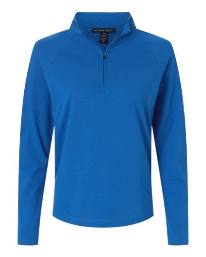 Devon & Jones DG402W Women's Seaton Pebble Textured Quarter-Zip Pullover