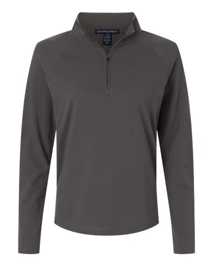 Devon & Jones DG402W Women's Seaton Pebble Textured Quarter-Zip Pullover