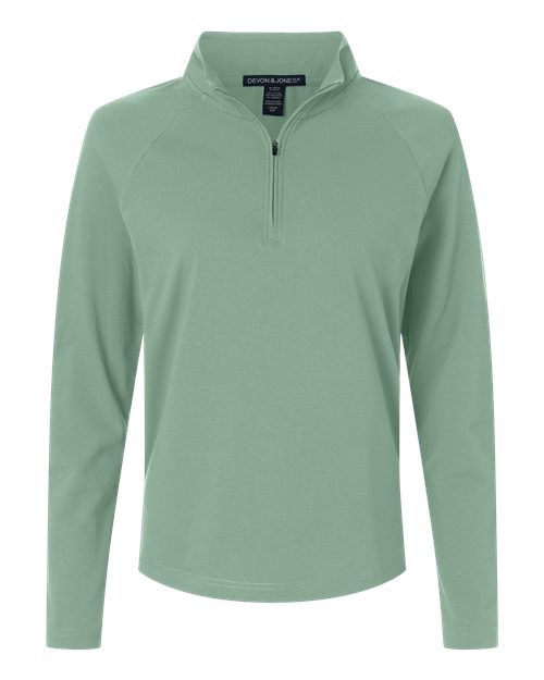 Devon & Jones DG402W Women's Seaton Pebble Textured Quarter-Zip Pullover - Custom Decorated