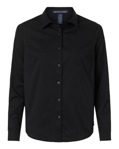 Devon & Jones DG505W Women's CrownLux Performance Spencer Poplin Dress Shirt - Custom Decorated