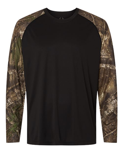 RealTree RT3104 Unisex Realtree Performance Colorblocked Long Sleeve T-Shirt - Custom Decorated