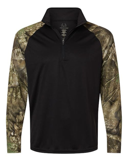 RealTree RT5703 Unisex Realtree Performance Colorblocked Quarter-Zip Pullover - Custom Decorated