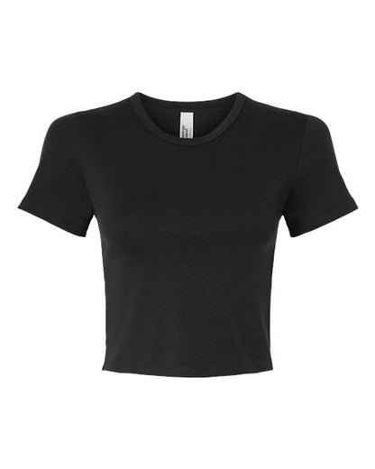 American Apparel BR210 Women's Baby Rib Cropped Tee - Custom Decorated