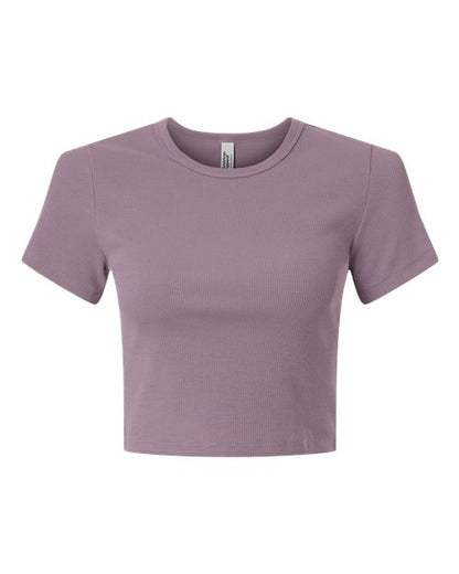 American Apparel BR210 Women's Baby Rib Cropped Tee