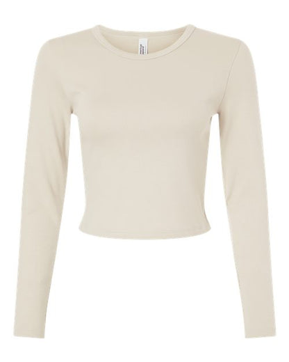 American Apparel BR2107 Women's Baby Rib Long Sleeve Cropped Tee