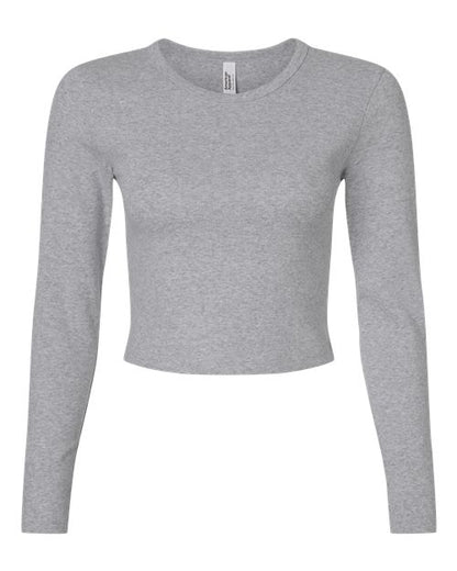 American Apparel BR2107 Women's Baby Rib Long Sleeve Cropped Tee