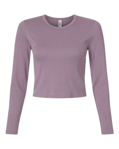 American Apparel BR2107 Women's Baby Rib Long Sleeve Cropped Tee