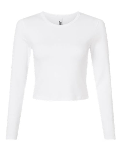 American Apparel BR2107 Women's Baby Rib Long Sleeve Cropped Tee