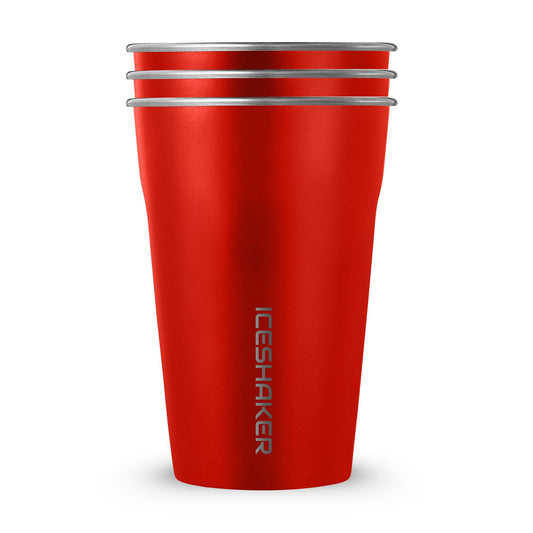 Red 20oz Stainless Steel Cups - 3 Pack