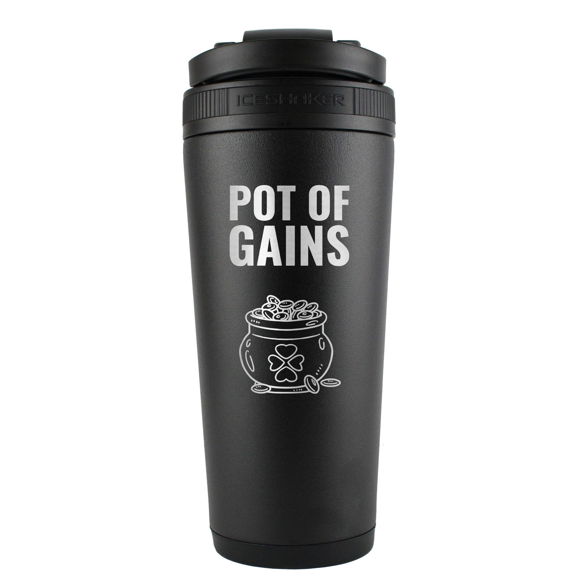 St. Patrick's Day Pot-O-Gains 26oz Ice Shaker - Black