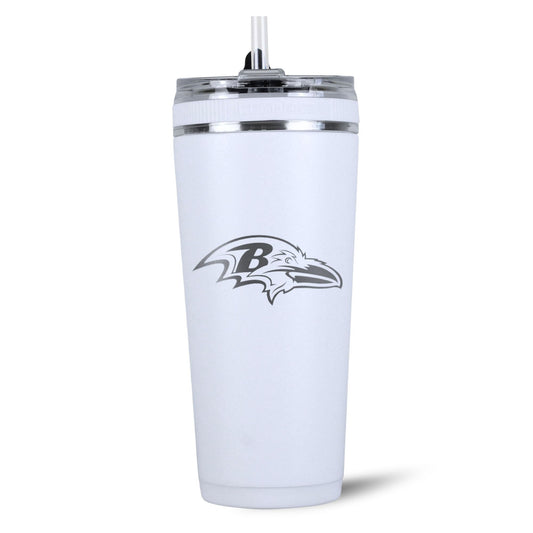 Officially Licensed Baltimore Ravens 26oz Flex Bottle - White