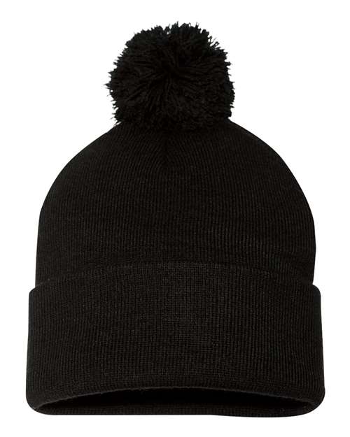 Sportsman SP15 12" Pom-Pom Cuffed Beanie - Custom Decorated