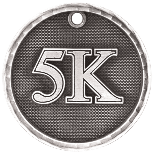 Antique Silver 2" 3D 5K Medal