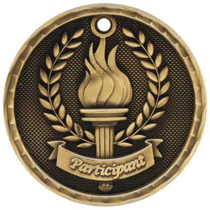 Antique Gold 2" 3D Participant Medal