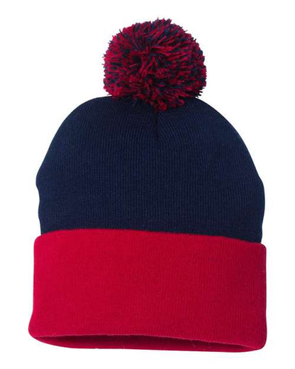 Sportsman SP15 12" Pom-Pom Cuffed Beanie