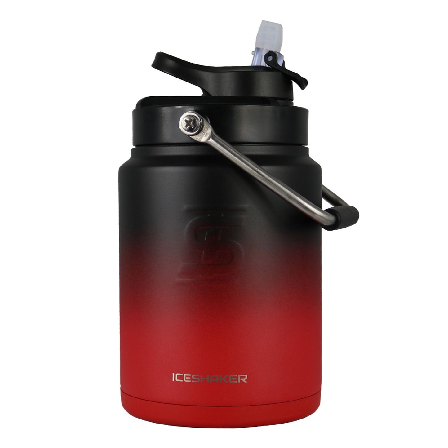 Half Gallon Jug with Silicone Base - Red Black Ombre