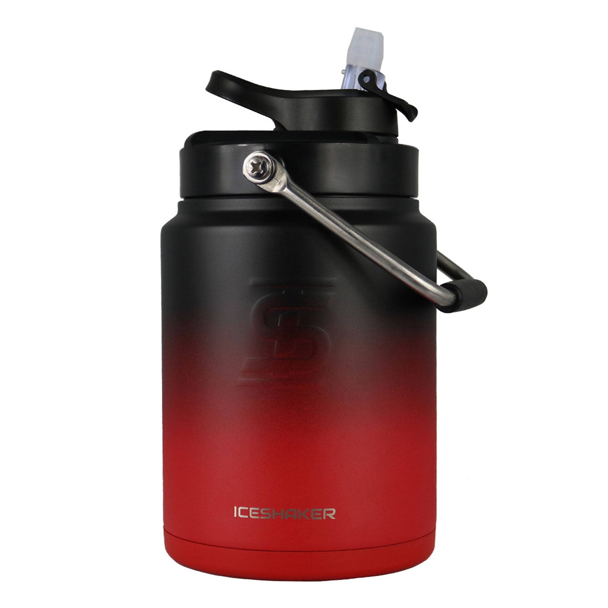 Half Gallon Jug with Silicone Base - Red Black Ombre
