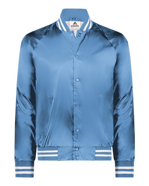 Augusta Sportswear 3610 Unisex Satin Baseball Jacket Striped Trim