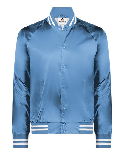 Augusta Sportswear 3610 Unisex Satin Baseball Jacket Striped Trim