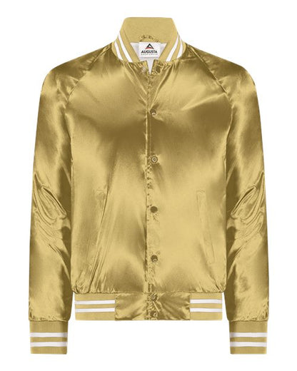 Augusta Sportswear 3610 Unisex Satin Baseball Jacket Striped Trim