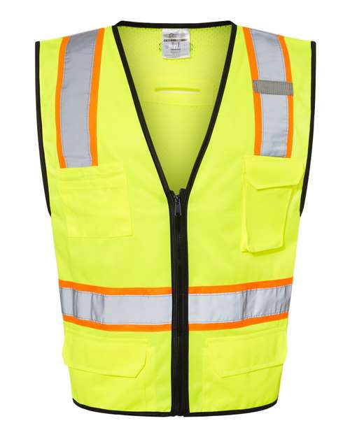 Kishigo 1580-1581 Unisex 6 Pocket Contrast Class 2 Vest - Custom Decorated