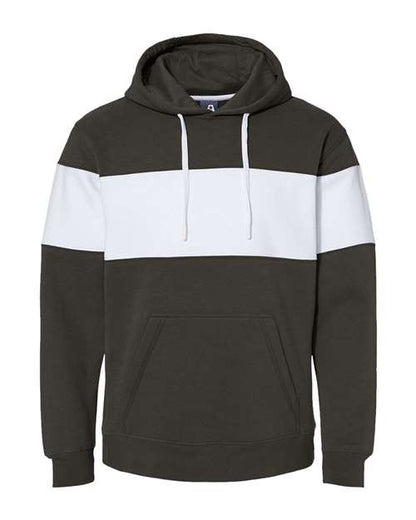 J. America 8644 Men's Varsity Fleece Colorblocked Hooded Sweatshirt - Custom Decorated