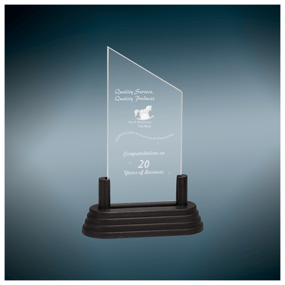 Clear 7" Corners Pop-In Acrylic with Gold Pedestal Base
