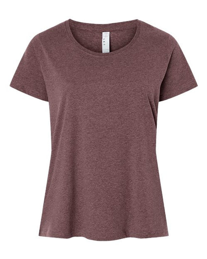 LAT 3816 Women's Curvy Collection Fine Jersey Tee