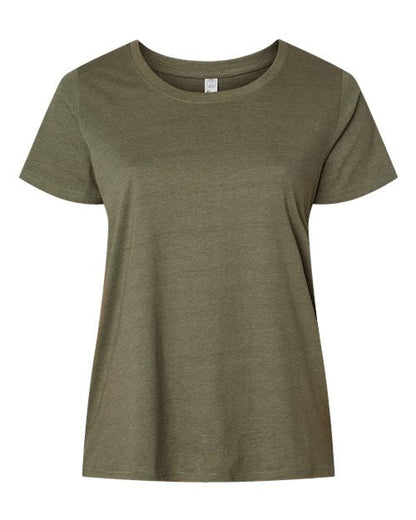 LAT 3816 Women's Curvy Collection Fine Jersey Tee