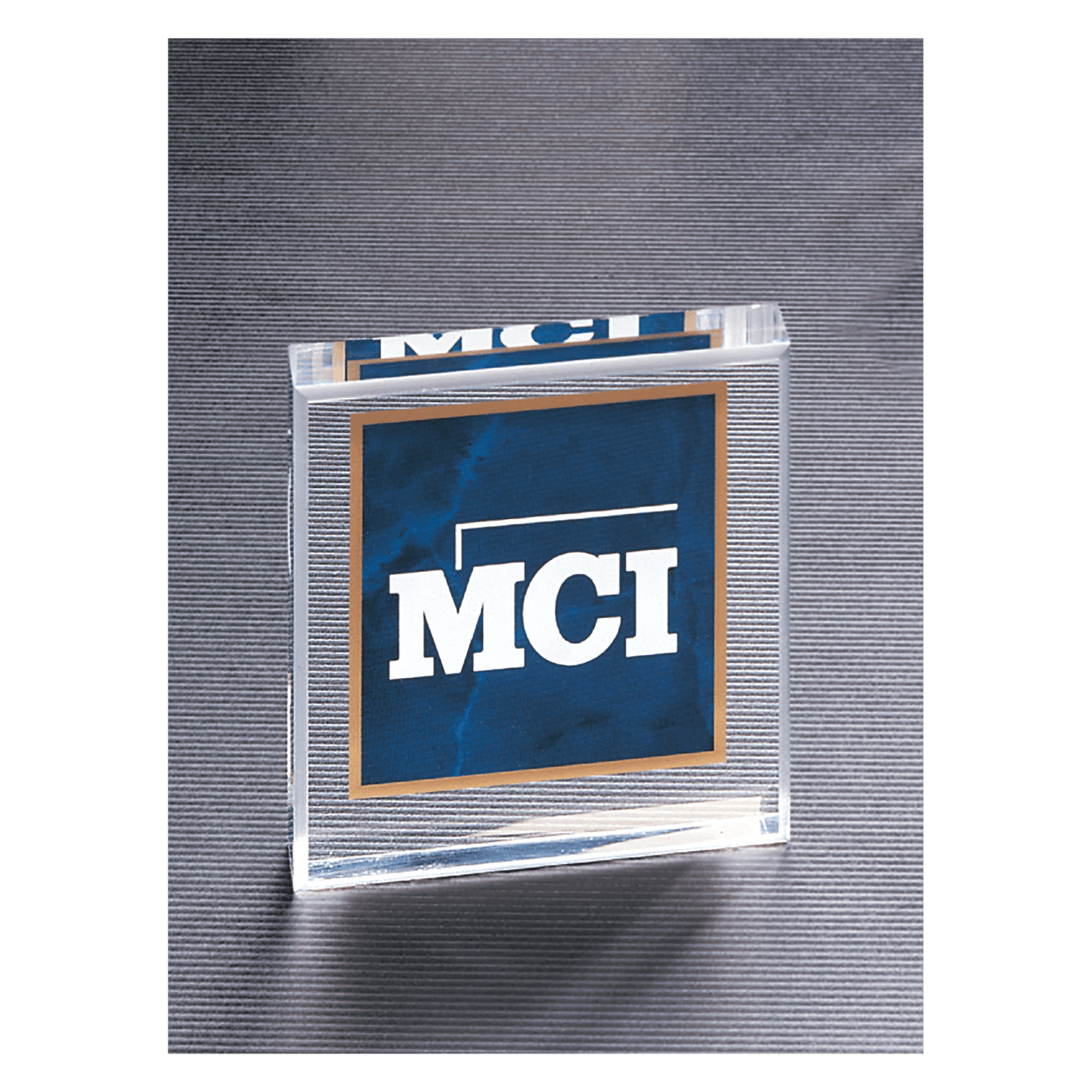 3 3/4" x 3 3/4" Sapphire Marble Design Acrylic Paperweight