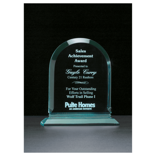 6 1/2" x 7 3/4" Arch Series Jade Acrylic Award