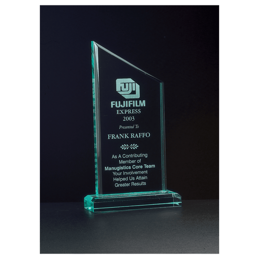 4 3/4" x 7 3/4" Zenith Series Jade Acrylic Award