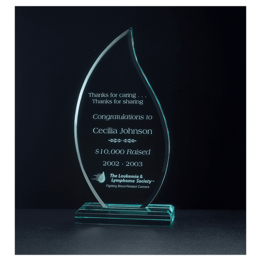 4 1/4" x 8 3/4" Flame Series Jade Acrylic Award