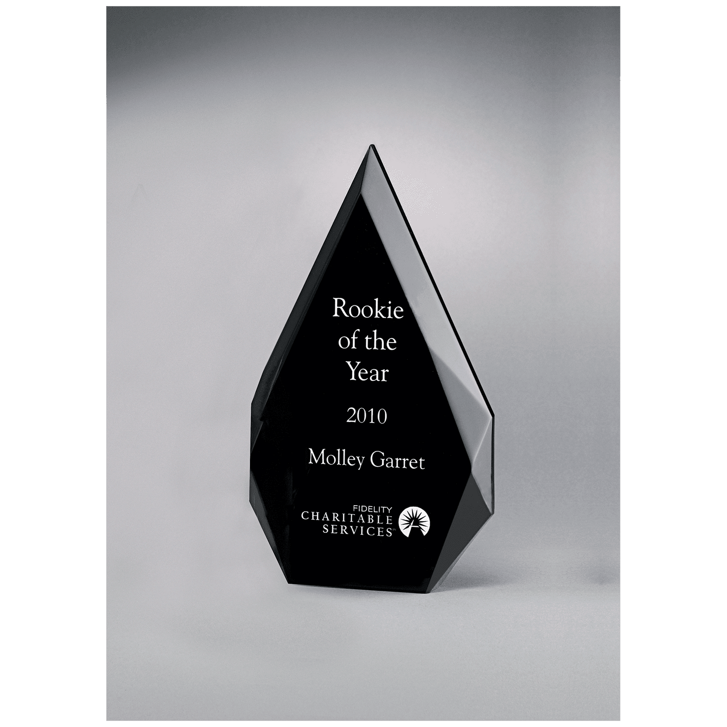6 1/4" x 9 7/8" Flame Series Clear Freestanding Acrylic with Black Silk Screened Back