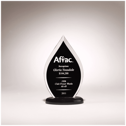 Clear Acrylic with Black 4 1/2" x 7 3/4" Flame Series Silk Screened Back