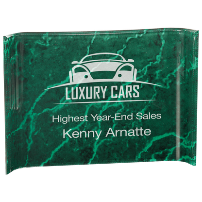 Green 10" x 7" Marbleized Acrylic Crescent