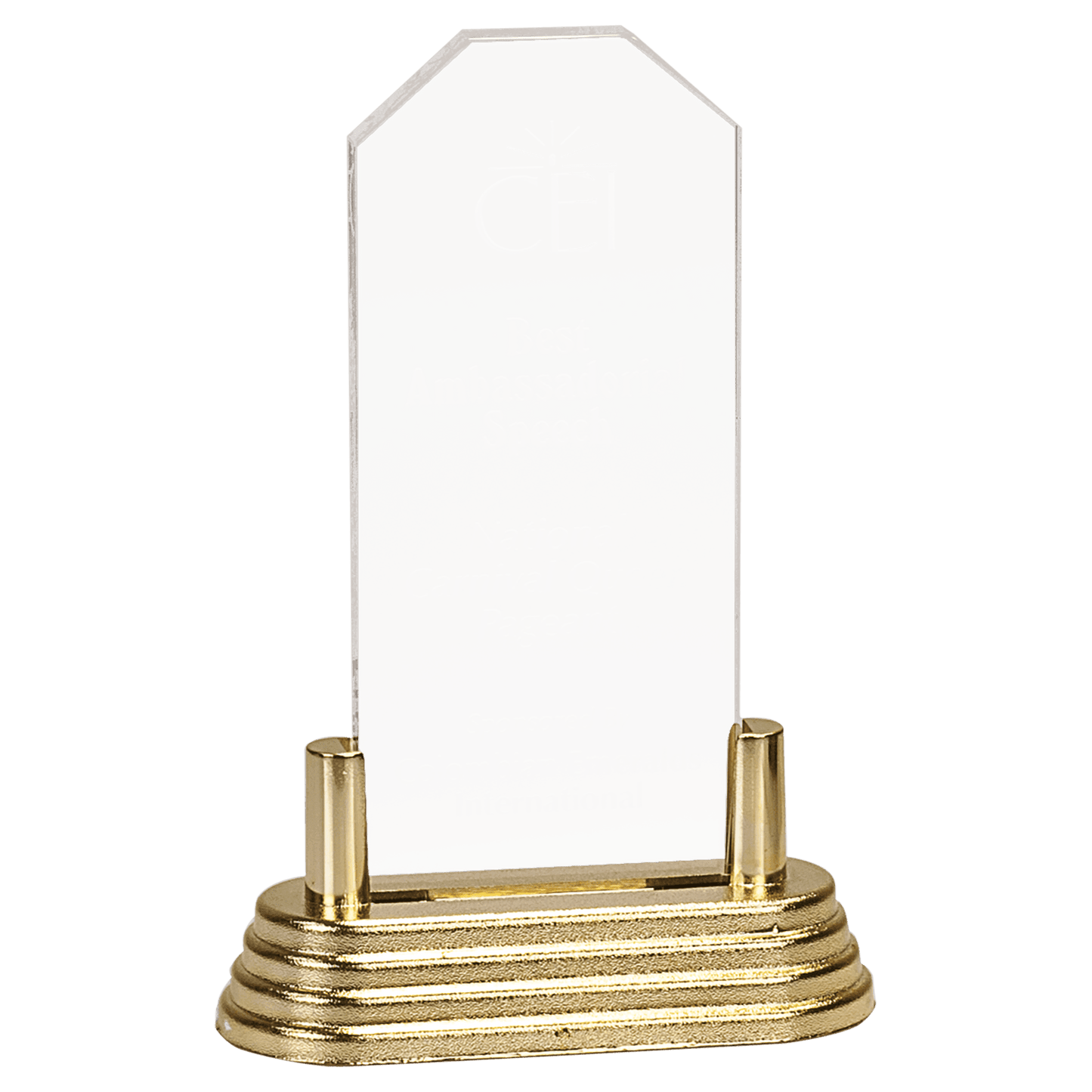 Clear Large Clip Corner Acrylic with Base