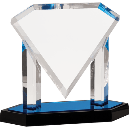 Blue 9 1/2" Floating Diamond Acrylic
