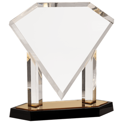 Gold 11 3/4" Floating Diamond Acrylic